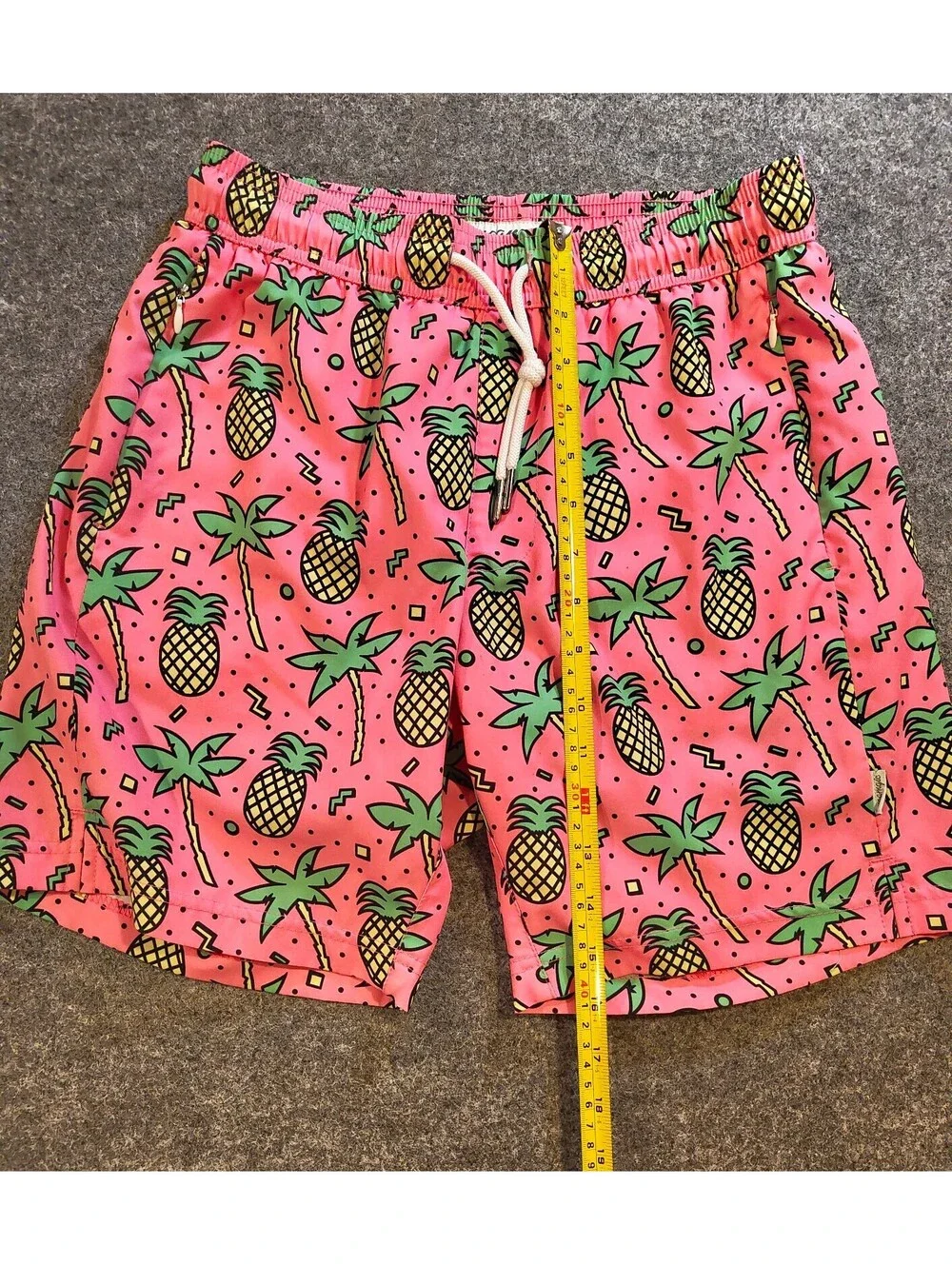 Maamgic Pineapple Palm Tree Swim Trunks XS Pink Tropical Shorts